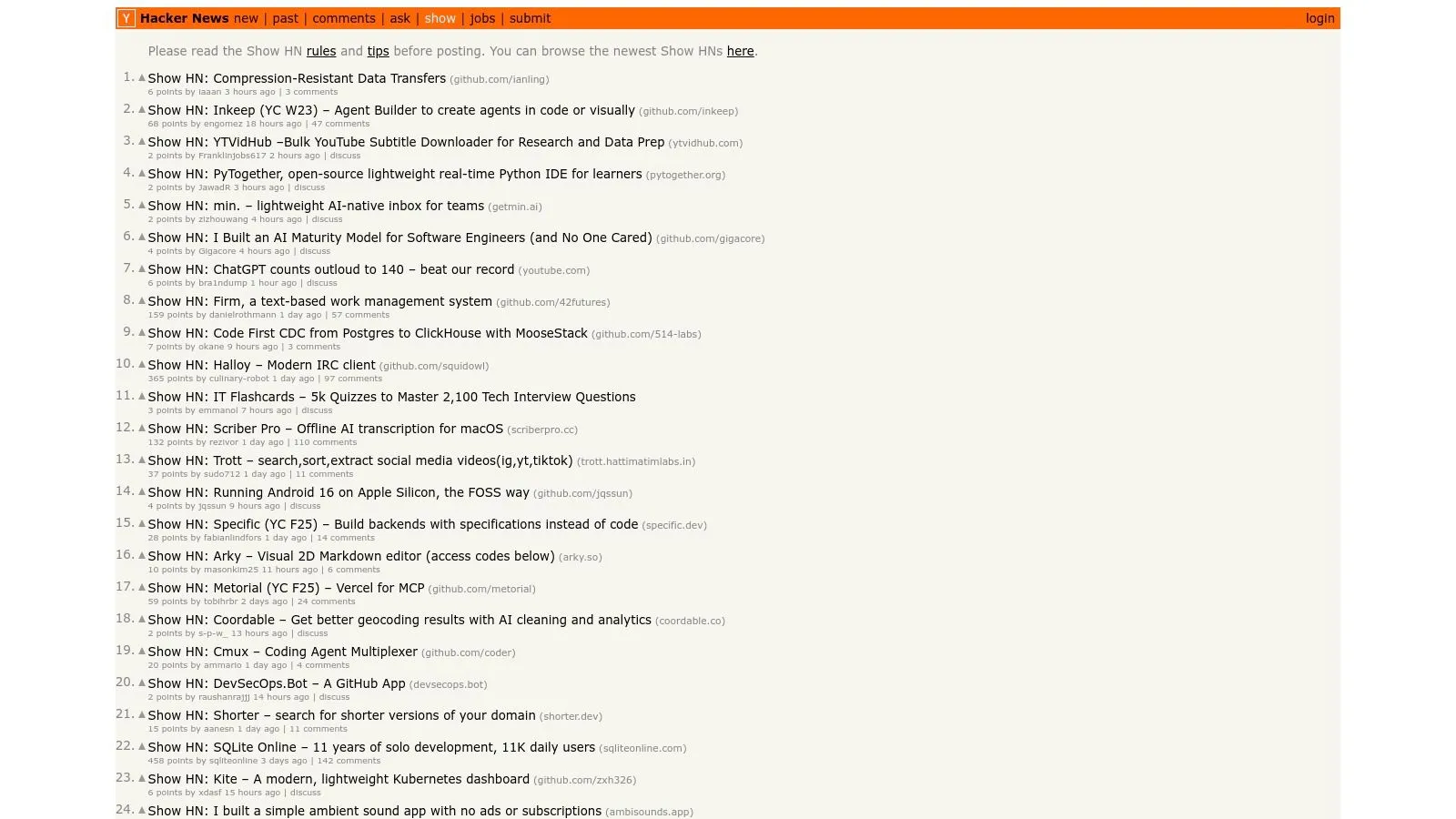 Hacker News (Show HN)