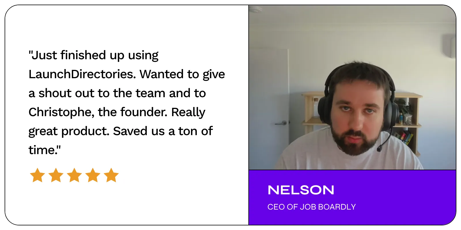 Nelson testimonial for LaunchDirectories
