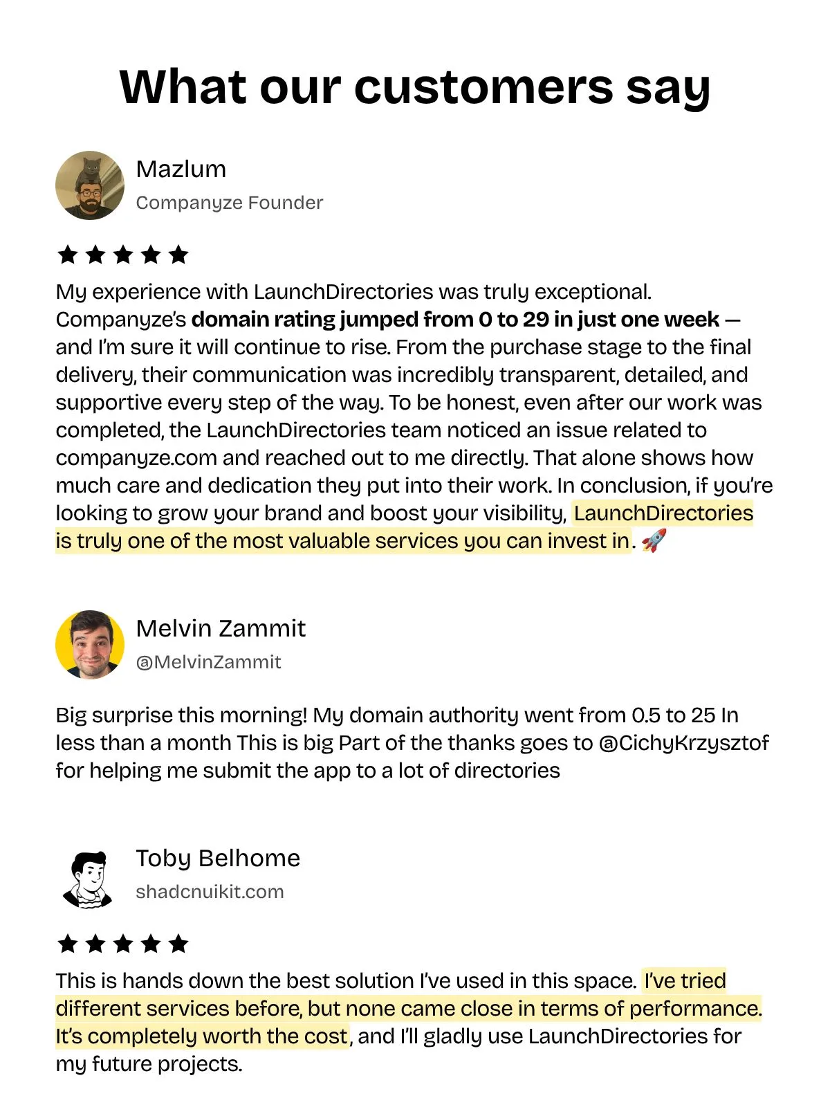 Reviews of LaunchDirectories