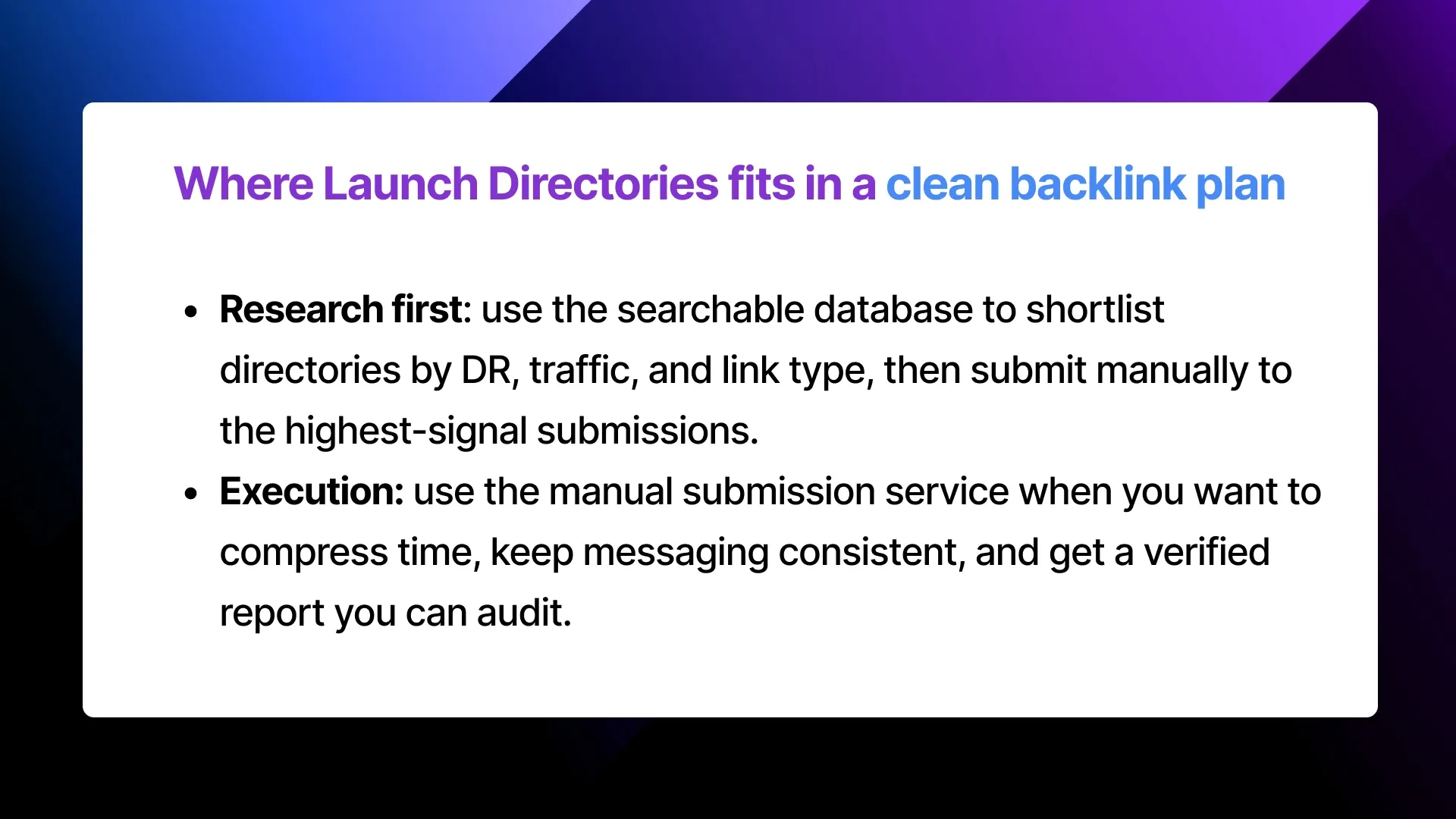 Where Launch Directories Fits In A Clean Backlink Plan